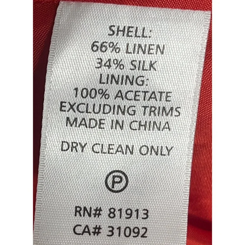Frock Tracy Reese Dress Red Linen Silk Retro 50s PinUp Feminine Fun Womens 6 - Picture 6 of 14